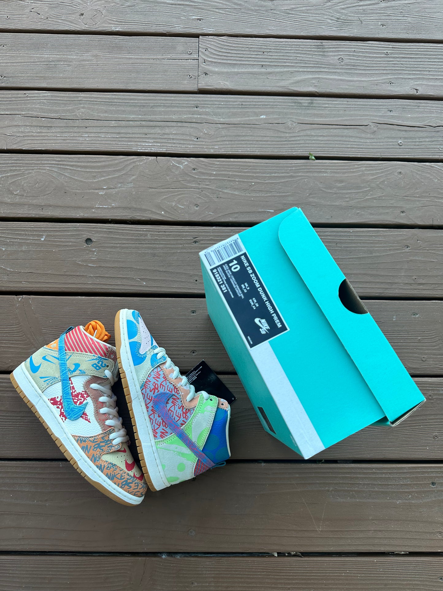 Size 10 - Thomas Campbell x Nike SB Dunk High 'What The'