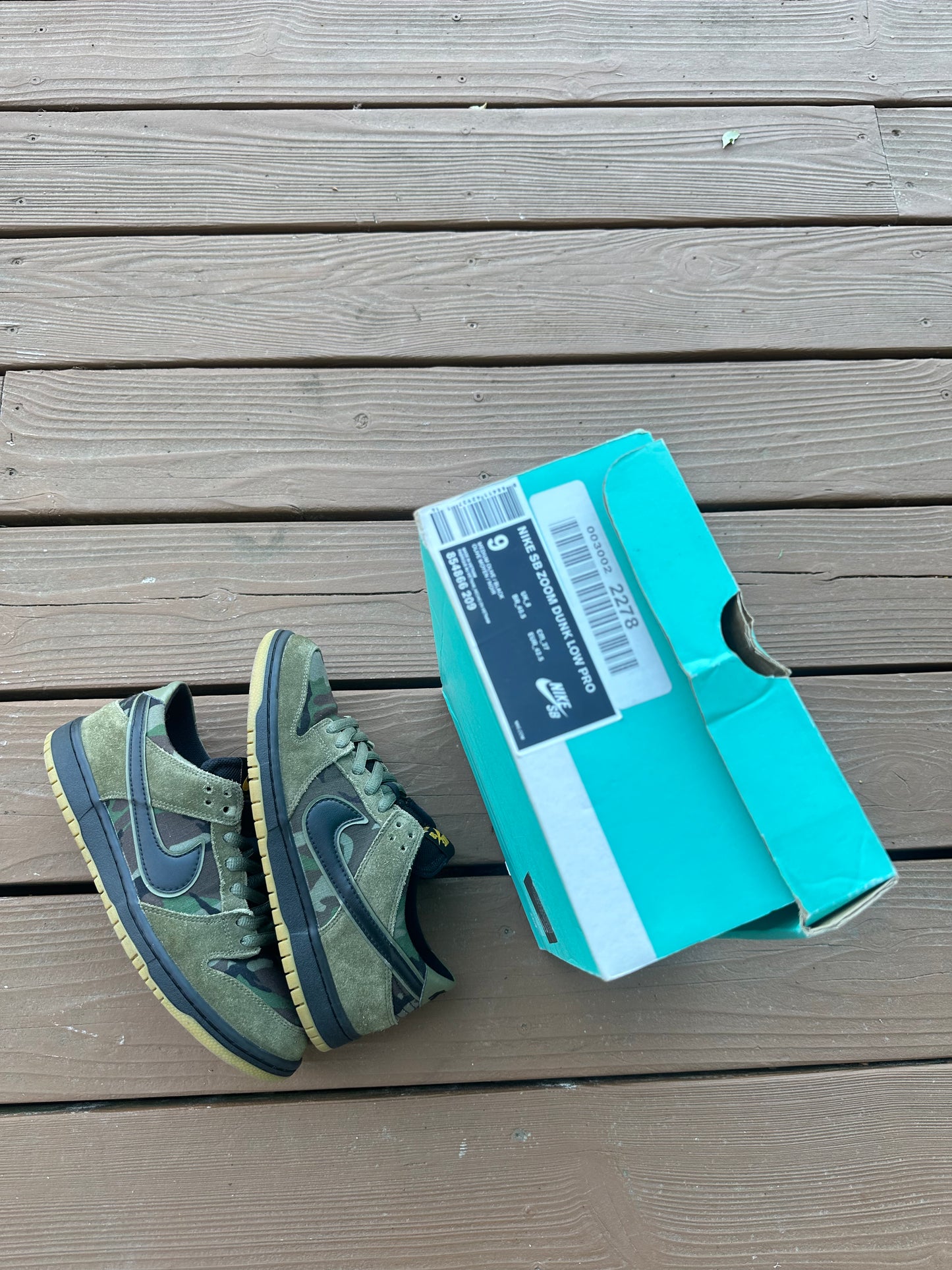 Size 9 - Nike SB Dunk Low Zoom Pro Skate Camo