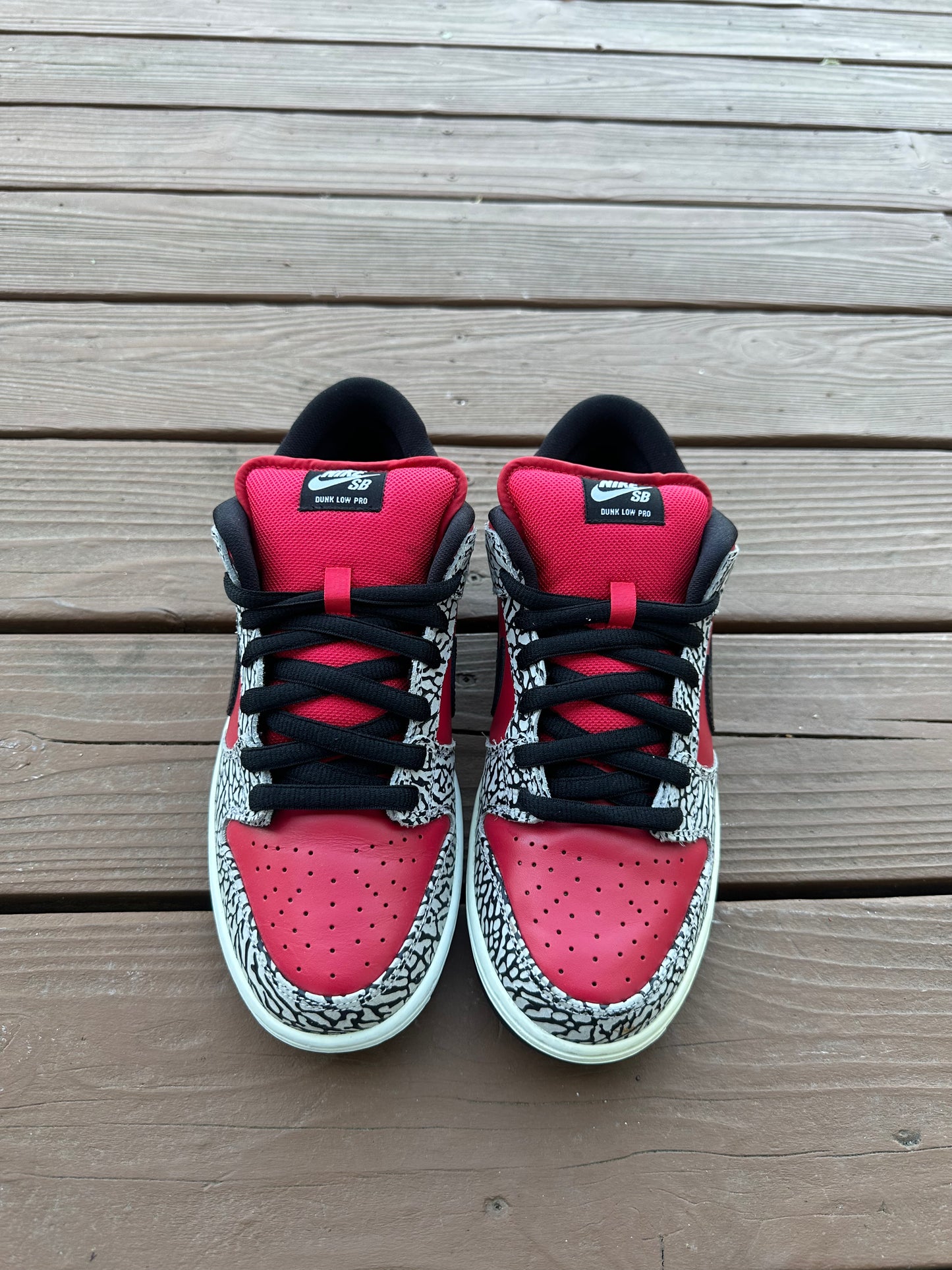 Size 10 - Supreme x Nike SB Dunk Low Premium Red Cement