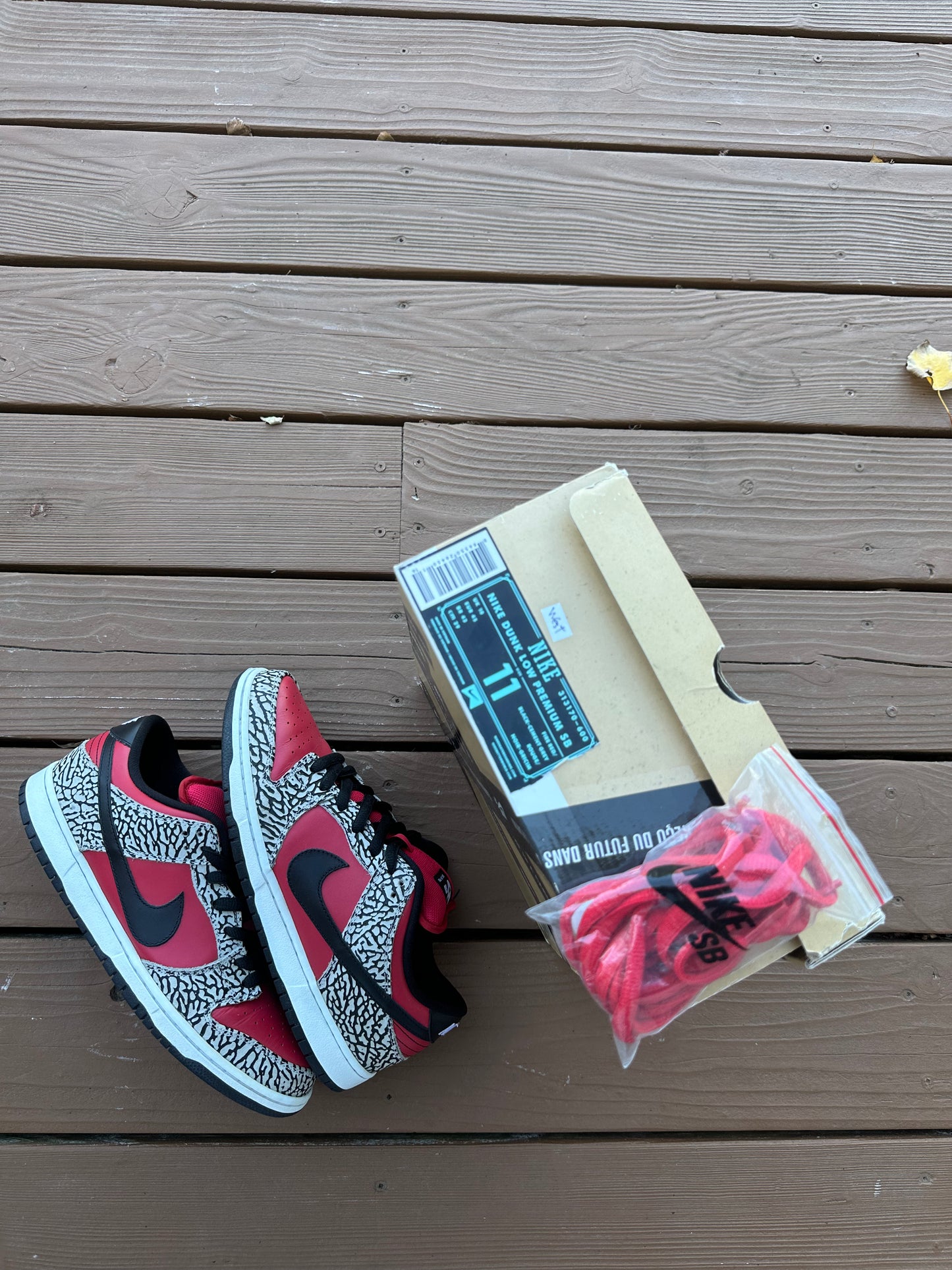 Size 11 - Supreme x Nike SB Dunk Low Premium Red Cement