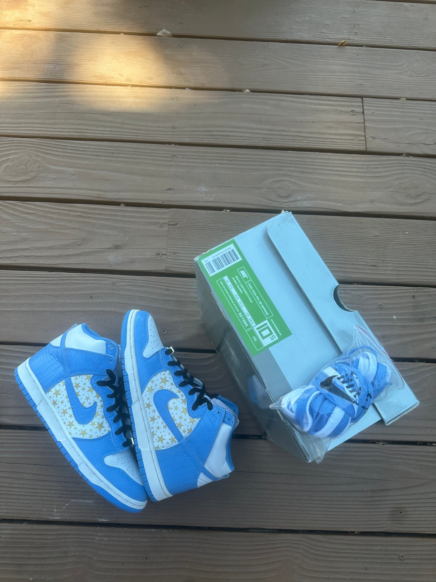 Size 10.5 - Supreme x Dunk High Pro SB Blue Stars
