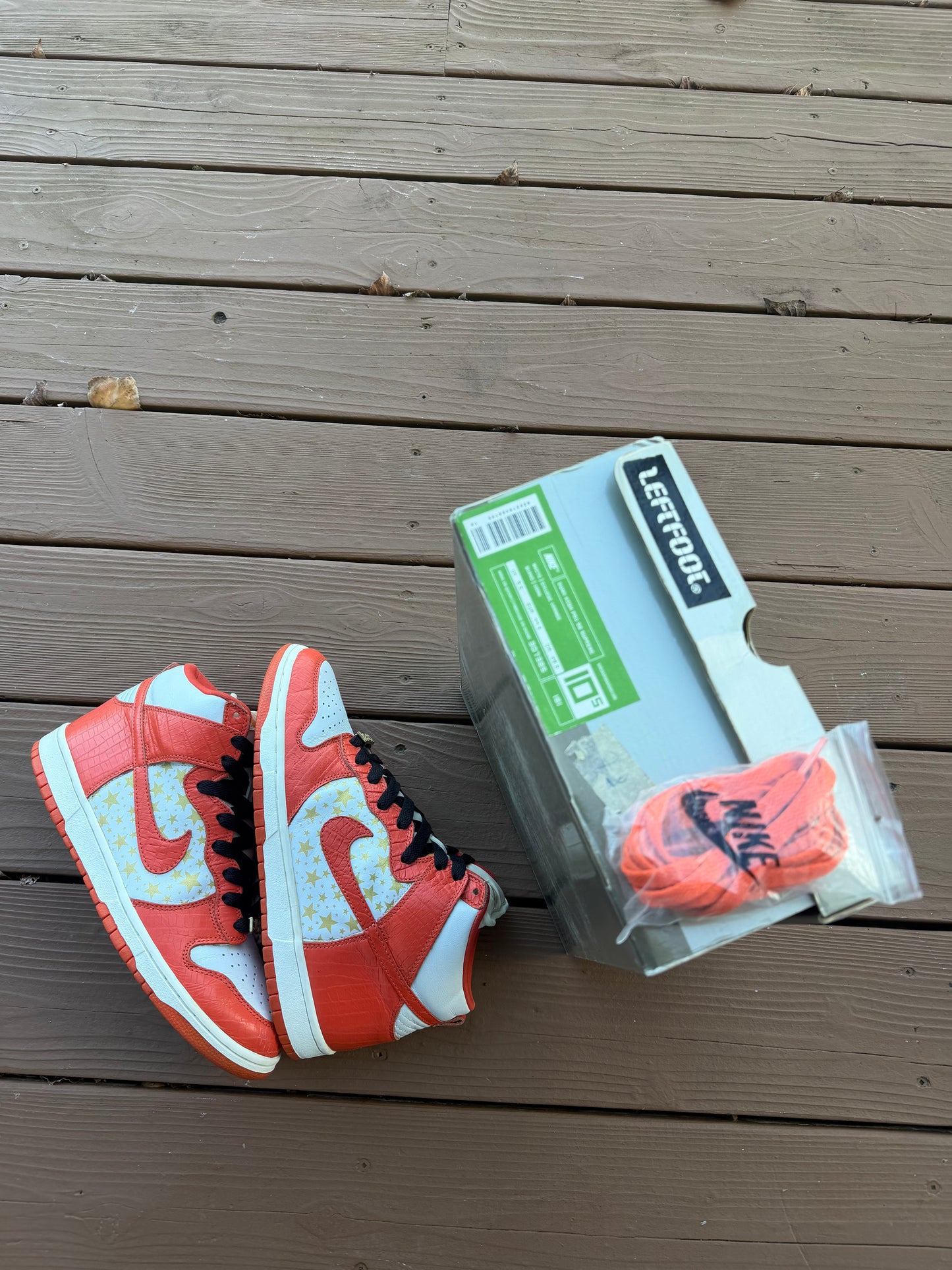 Size 10.5 - Supreme x Dunk High Pro SB Orange Stars