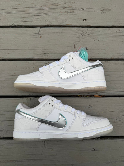 Size 10 - Diamond Supply Co. x Nike SB Dunk Low Pro White Diamond