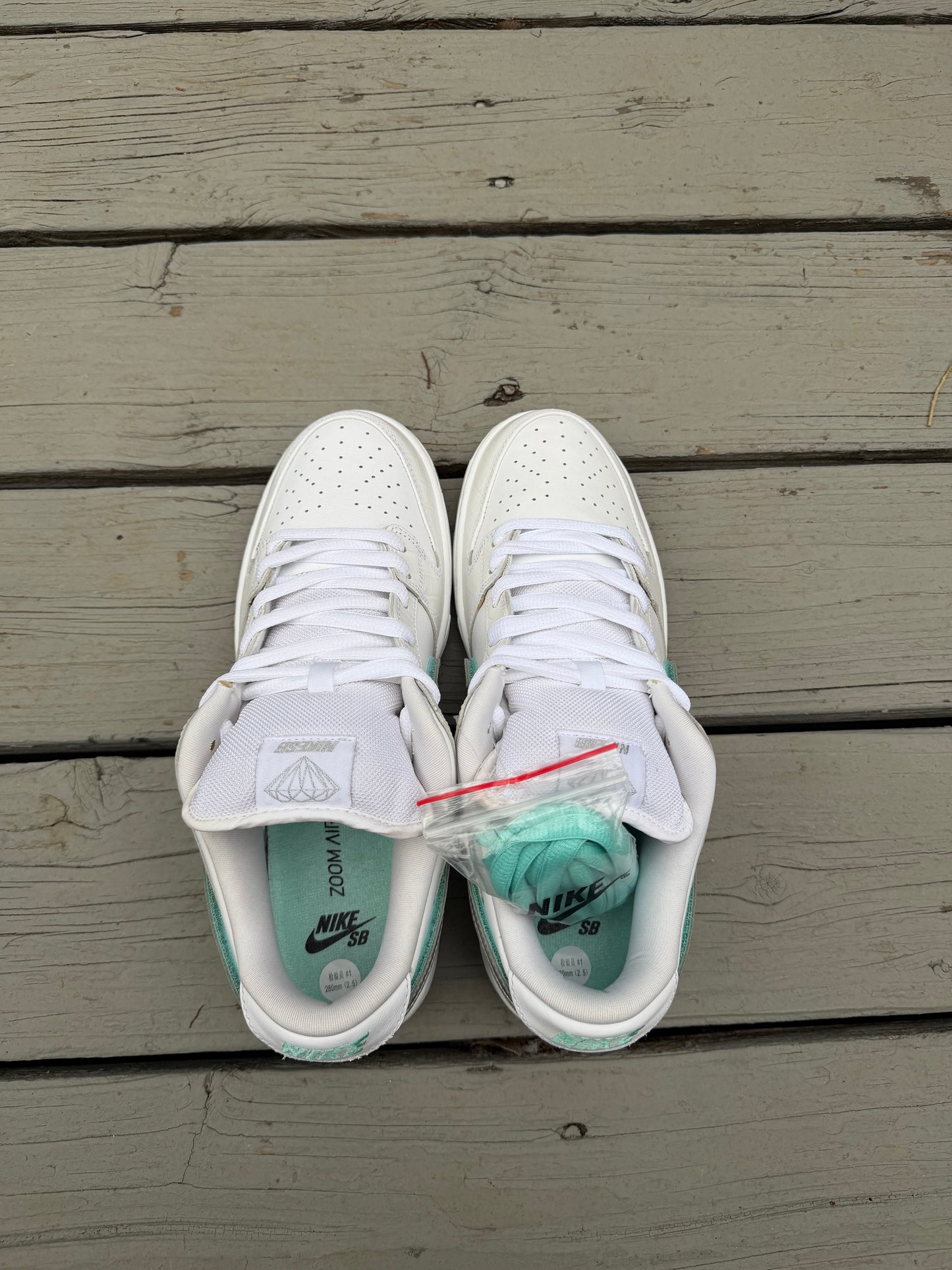 Size 10 - Diamond Supply Co. x Nike SB Dunk Low Pro White Diamond