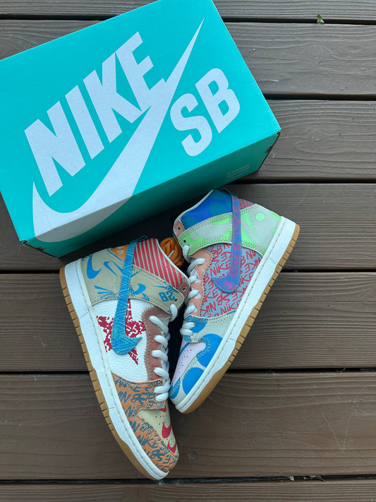 Size 10 - Thomas Campbell x Nike SB Dunk High 'What The'