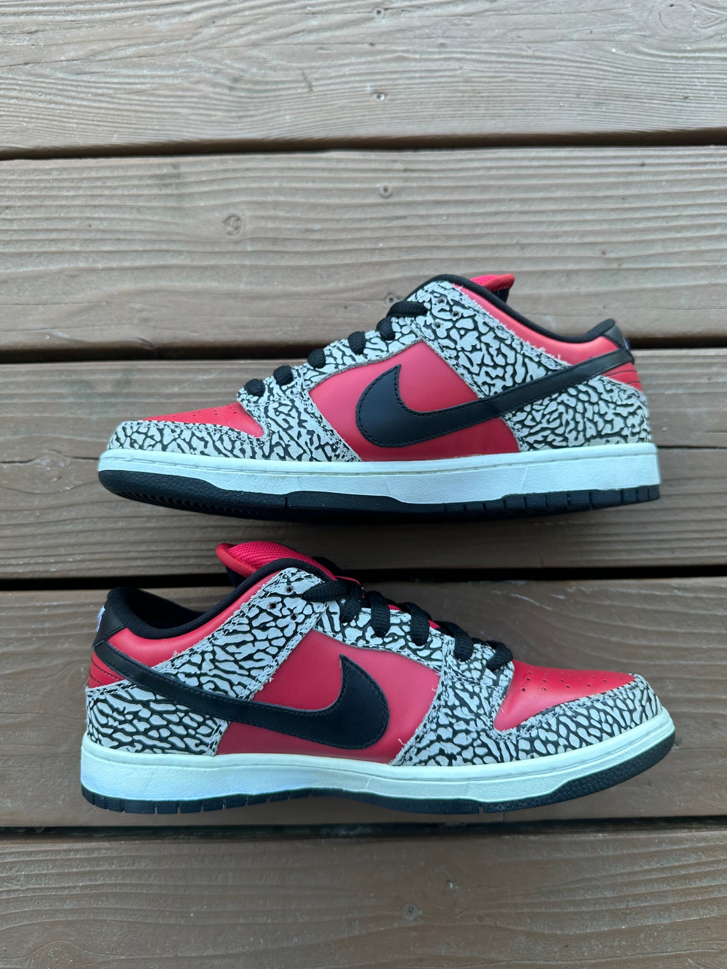 Size 10 - Supreme x Nike SB Dunk Low Premium Red Cement