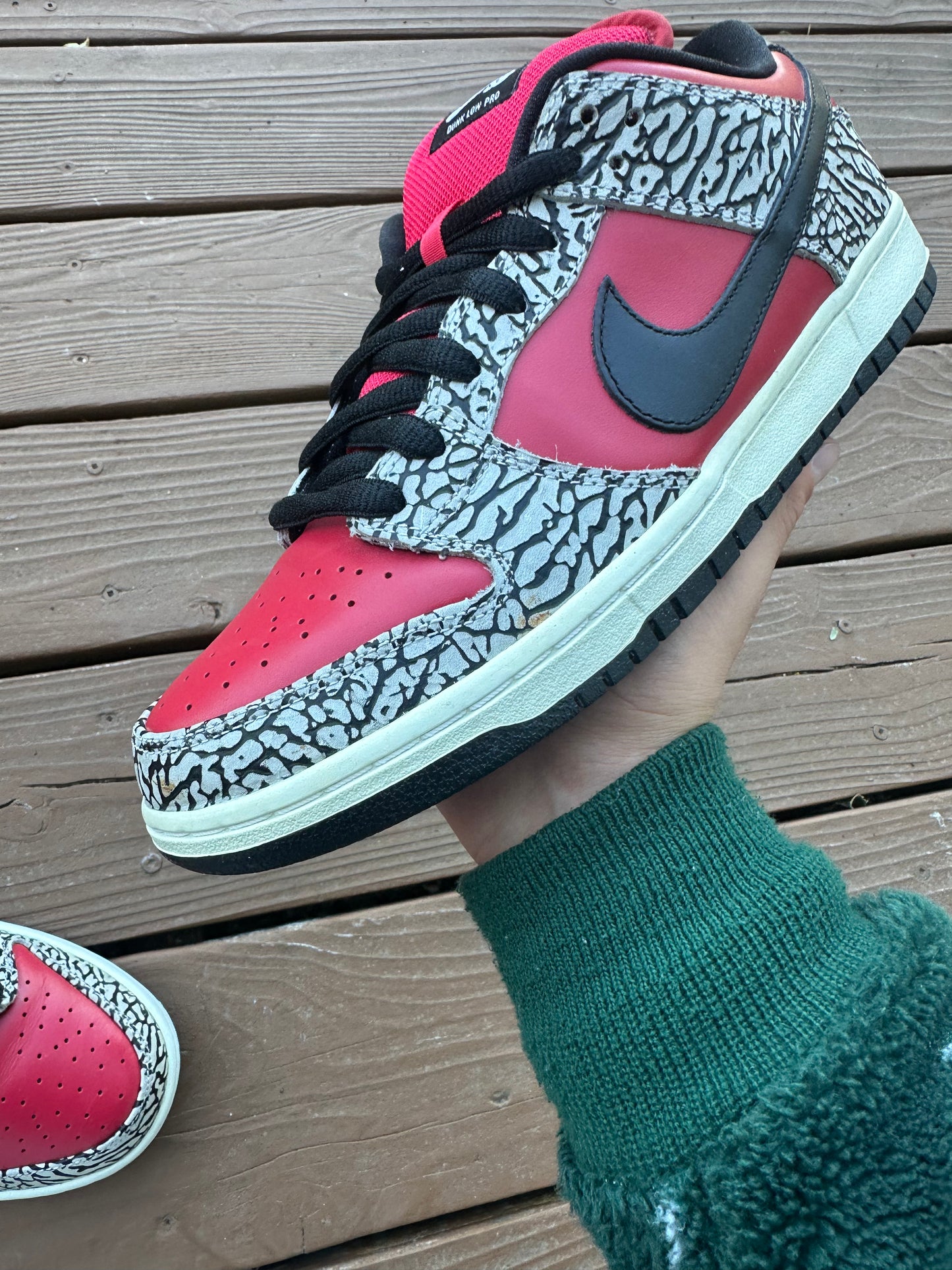 Size 10 - Supreme x Nike SB Dunk Low Premium Red Cement