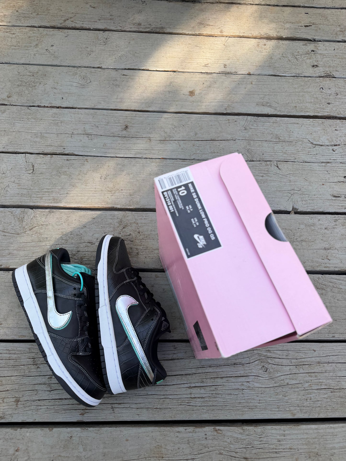 Size 10 - Diamond Supply Co. x Nike SB Dunk Low Pro Black Diamond