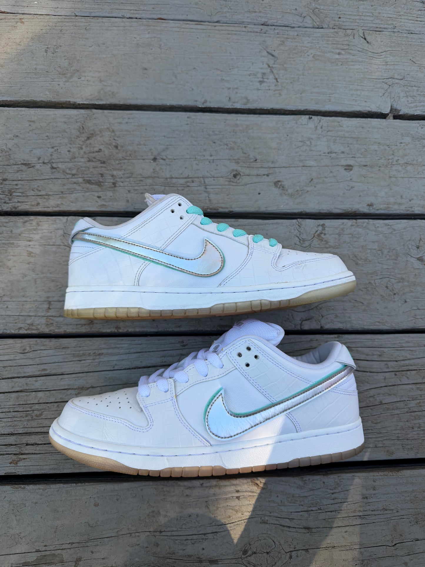 Size 10 - Diamond Supply Co. x Nike SB Dunk Low Pro White Diamond