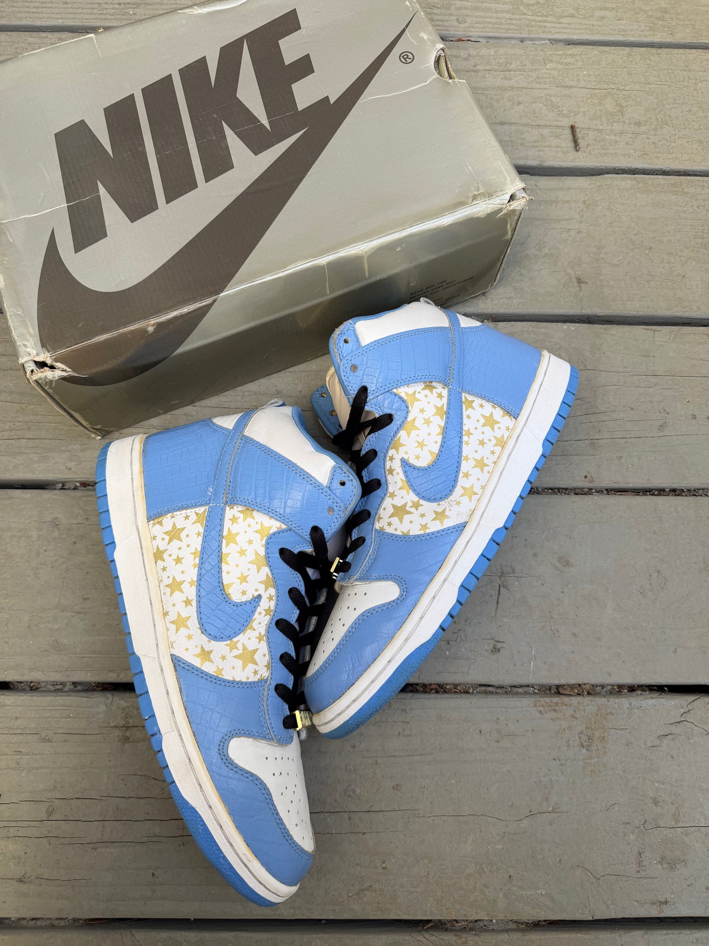 Size 10.5 - Supreme x Dunk High Pro SB Blue Stars