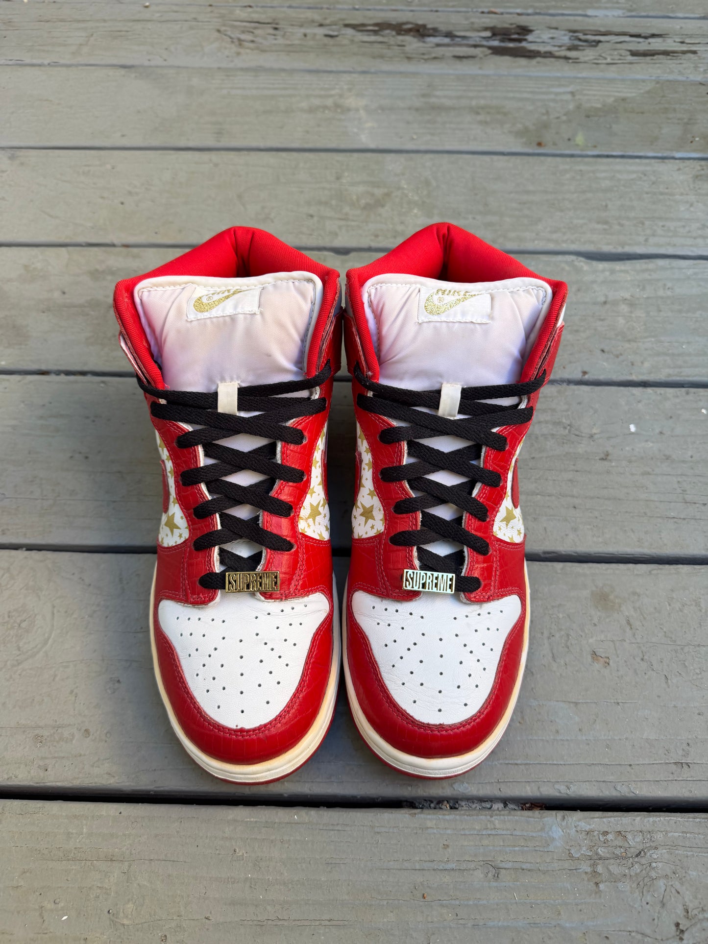 Size 10.5 - Supreme x Dunk High Pro SB Red Stars