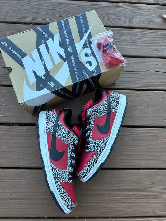 Size 11 - Supreme x Nike SB Dunk Low Premium Red Cement