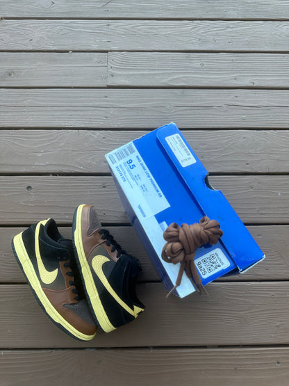 Size 9.5 - Nike Dunk Low Premium SB Black and Tan