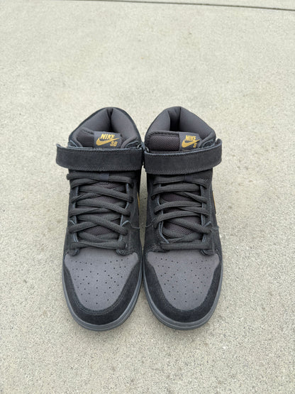 Size 10 - Nike Dunk Mid Pro SB Obsidian Metallic Gold