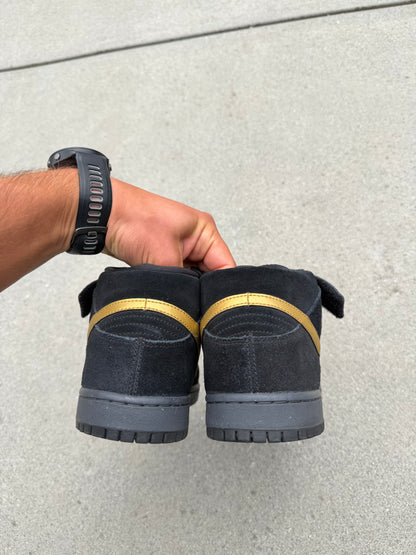Size 10 - Nike Dunk Mid Pro SB Obsidian Metallic Gold