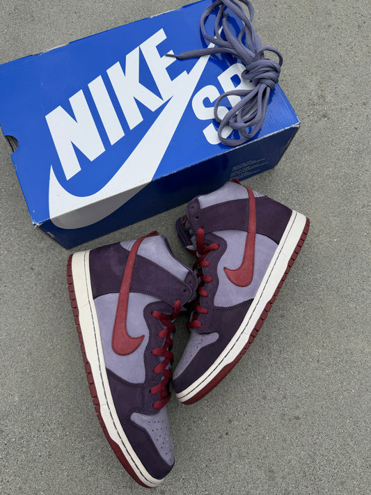 Size 10.5 - Nike Dunk High Pro SB Plum