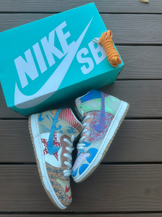 Size 8.5 - Thomas Campbell x Nike SB Dunk High What The