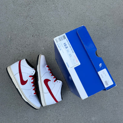 Size 10.5 - Nike Dunk Mid Pro SB White & Red