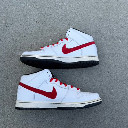Size 10.5 - Nike Dunk Mid Pro SB White & Red