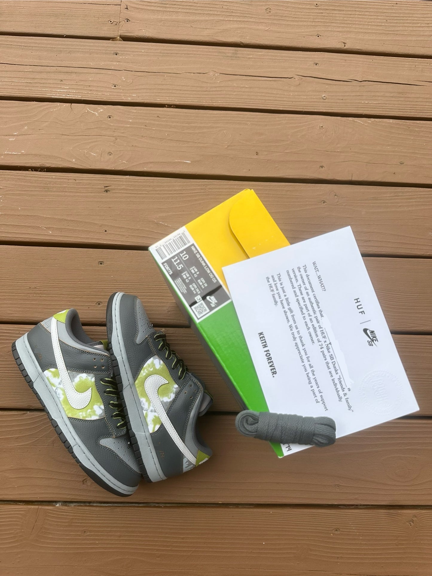 Size 10 - HUF x Nike SB Dunk Low OG QS 'Wait, What!?' Friends & Family