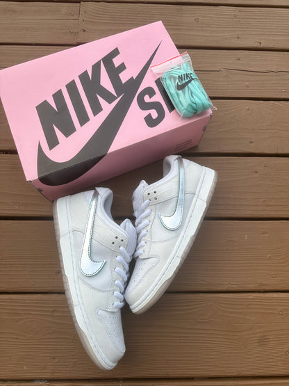 Size 10 - Diamond Supply Co. x Nike SB Dunk Low Pro White Diamond