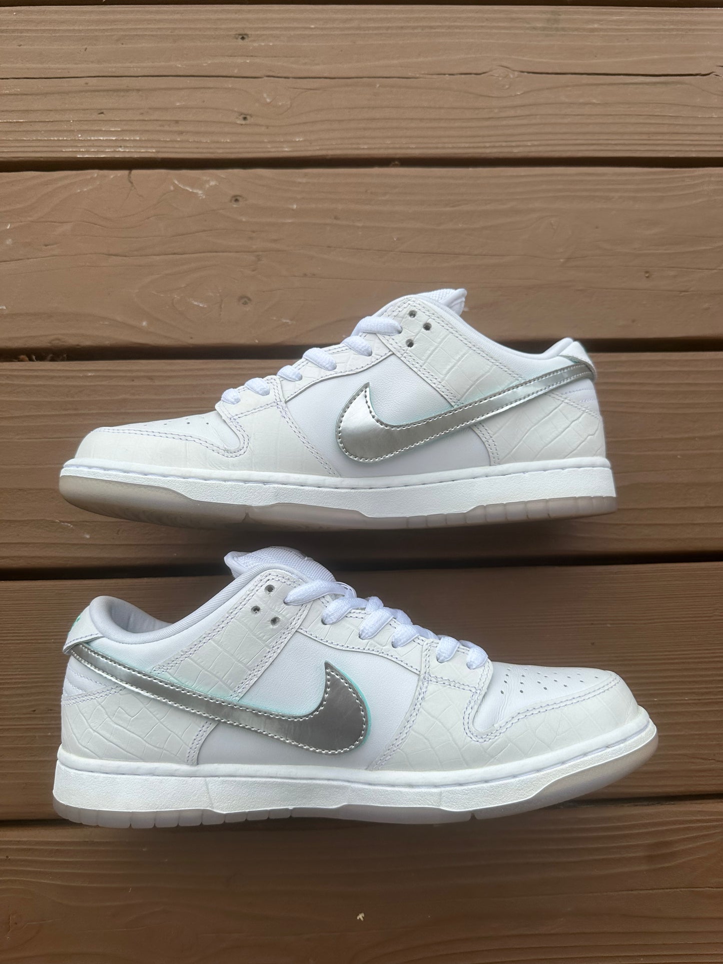 Size 10 - Diamond Supply Co. x Nike SB Dunk Low Pro White Diamond