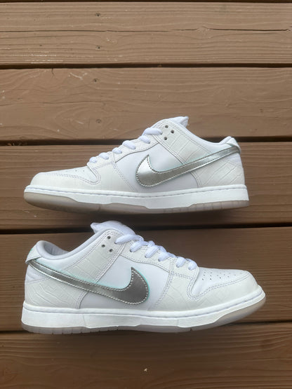 Size 10 - Diamond Supply Co. x Nike SB Dunk Low Pro White Diamond