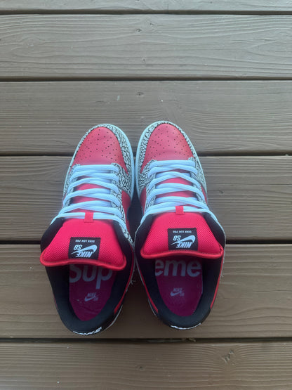 Size 11 - Supreme x Nike SB Dunk Low Premium Red Cement