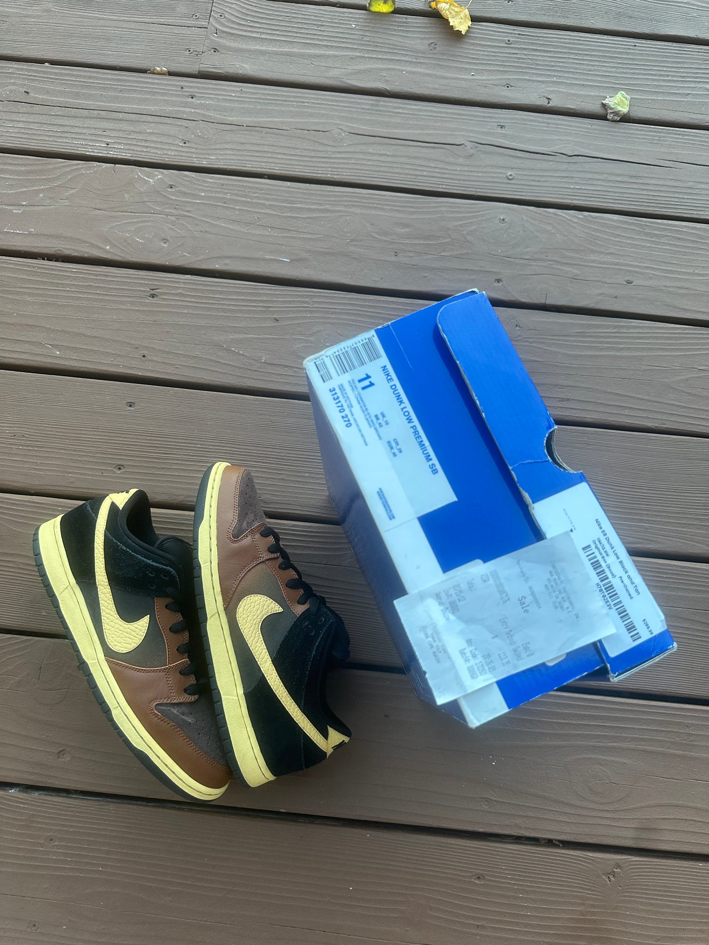 Size 11 - Nike Dunk Low Premium Black and Tan