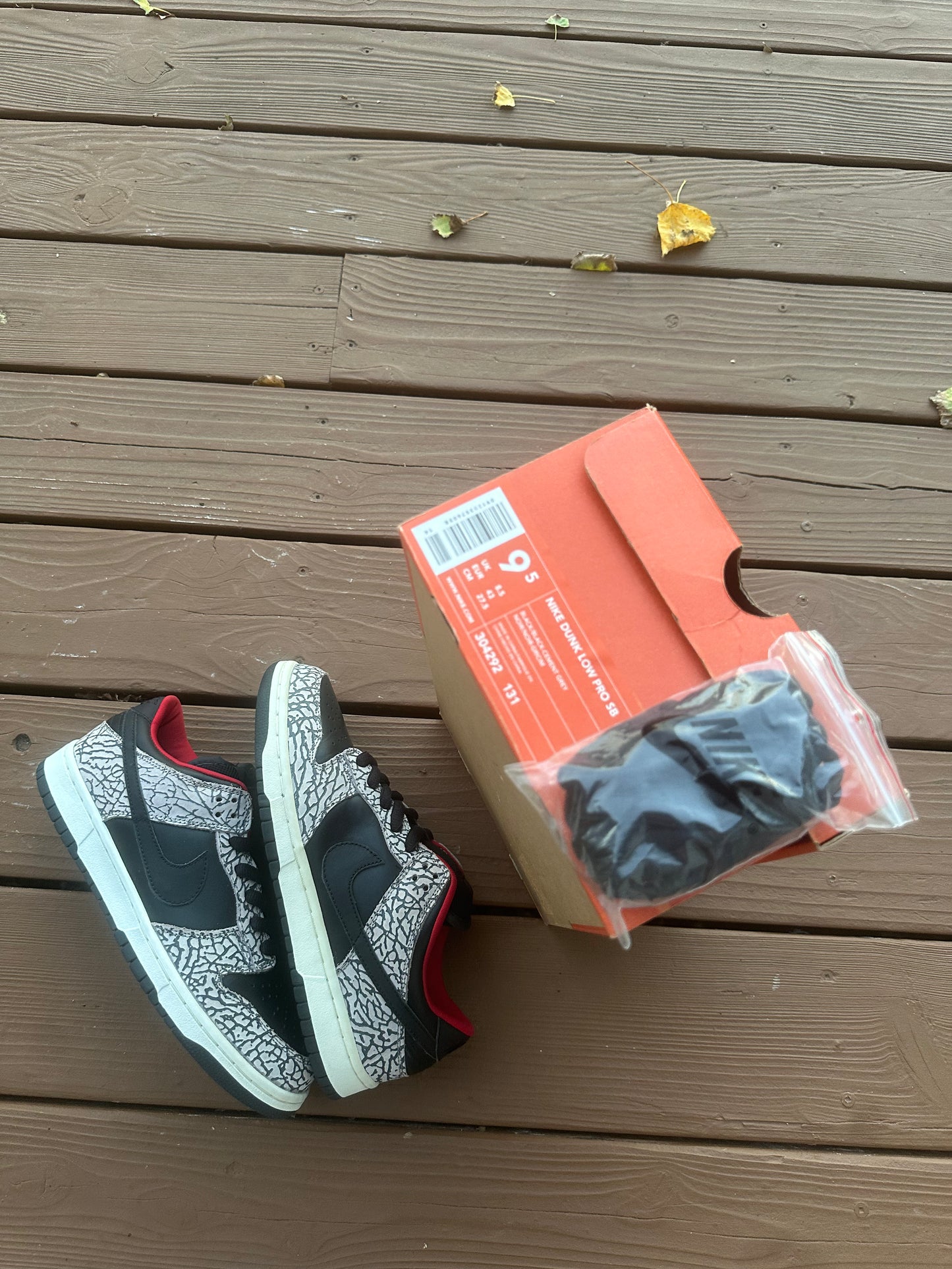 Size 9.5 - Supreme x Nike SB Dunk Low Pro Black Cement