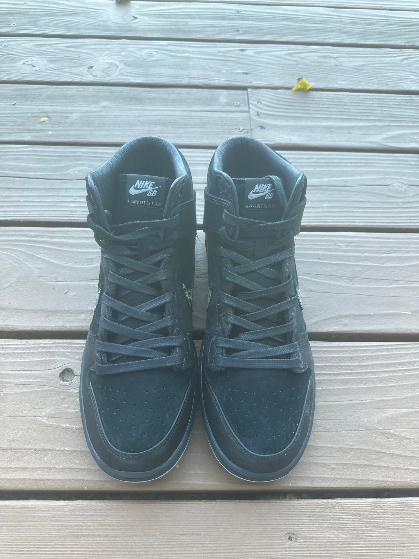 Size 10.5 - Black Bar x SB Zoom Dunk High Pro Black