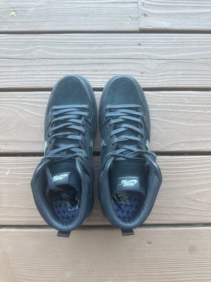 Size 10.5 - Black Bar x SB Zoom Dunk High Pro Black
