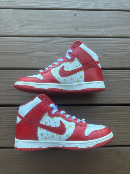 Size 10 - Supreme x Dunk High Pro SB Red Stars
