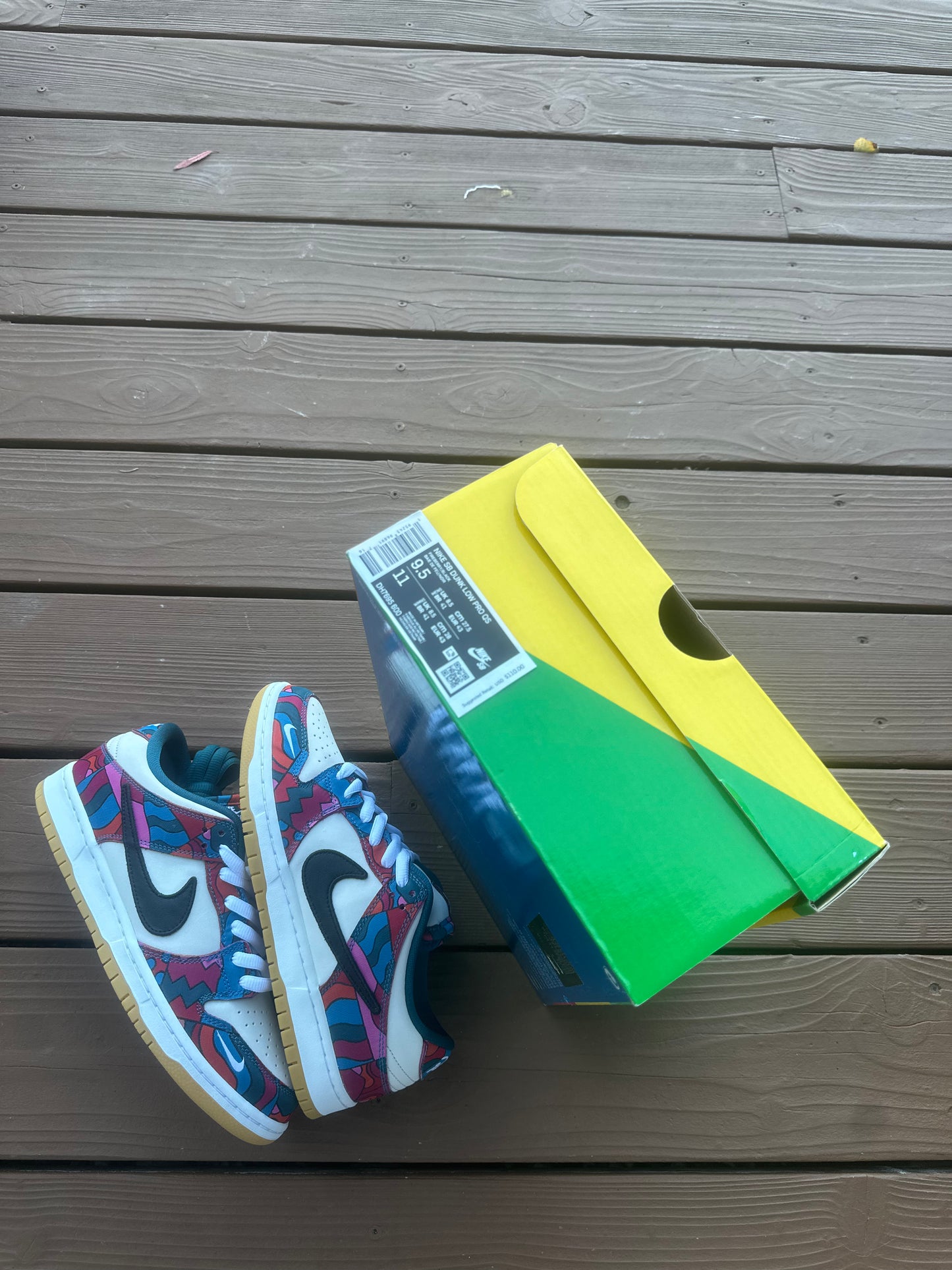 Size 9.5 - Parra x Nike SB Dunk Low Pro Abstract Art