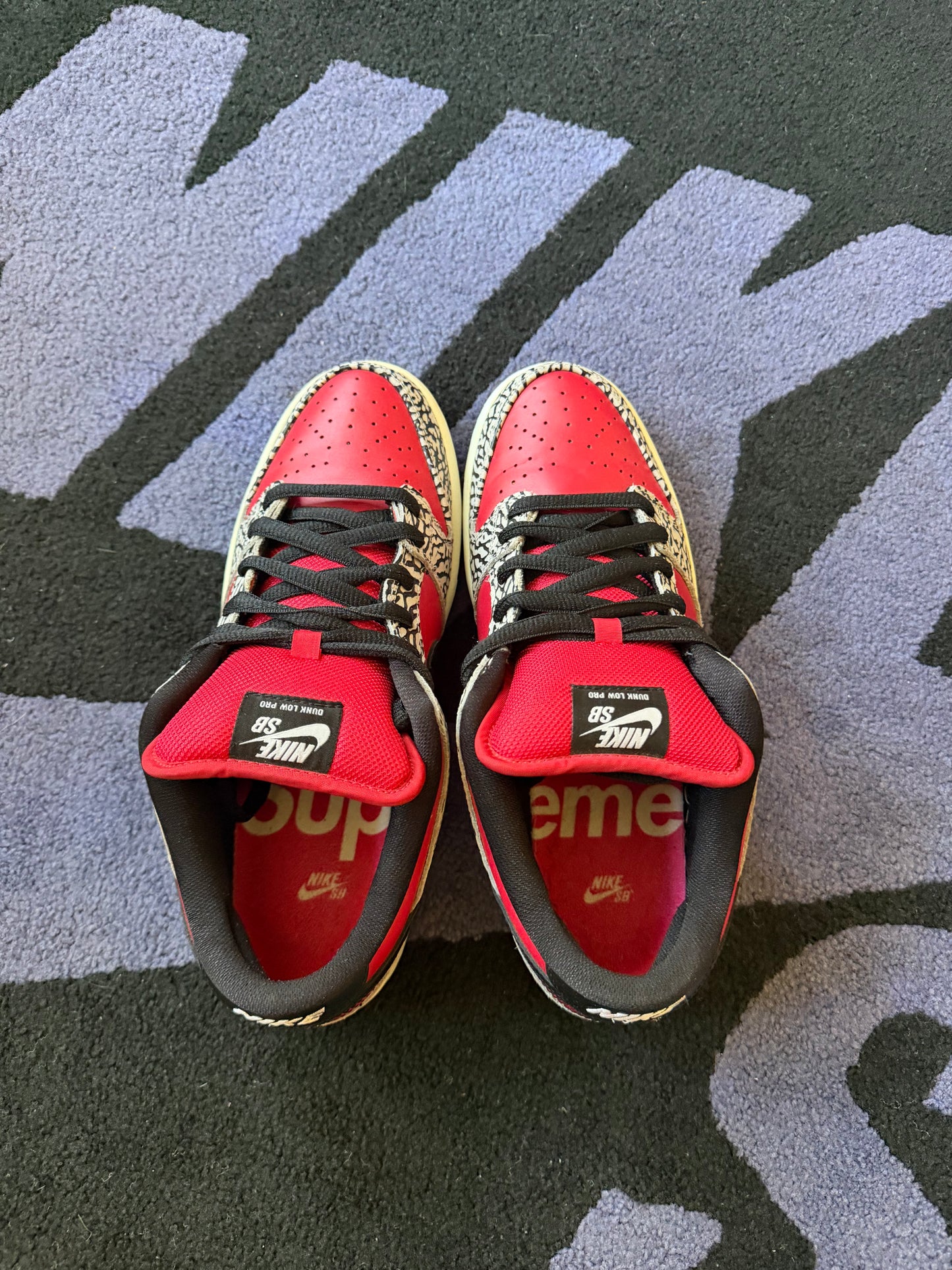 Size 9.5 - Supreme x Nike SB Dunk Low Premium Red Cement