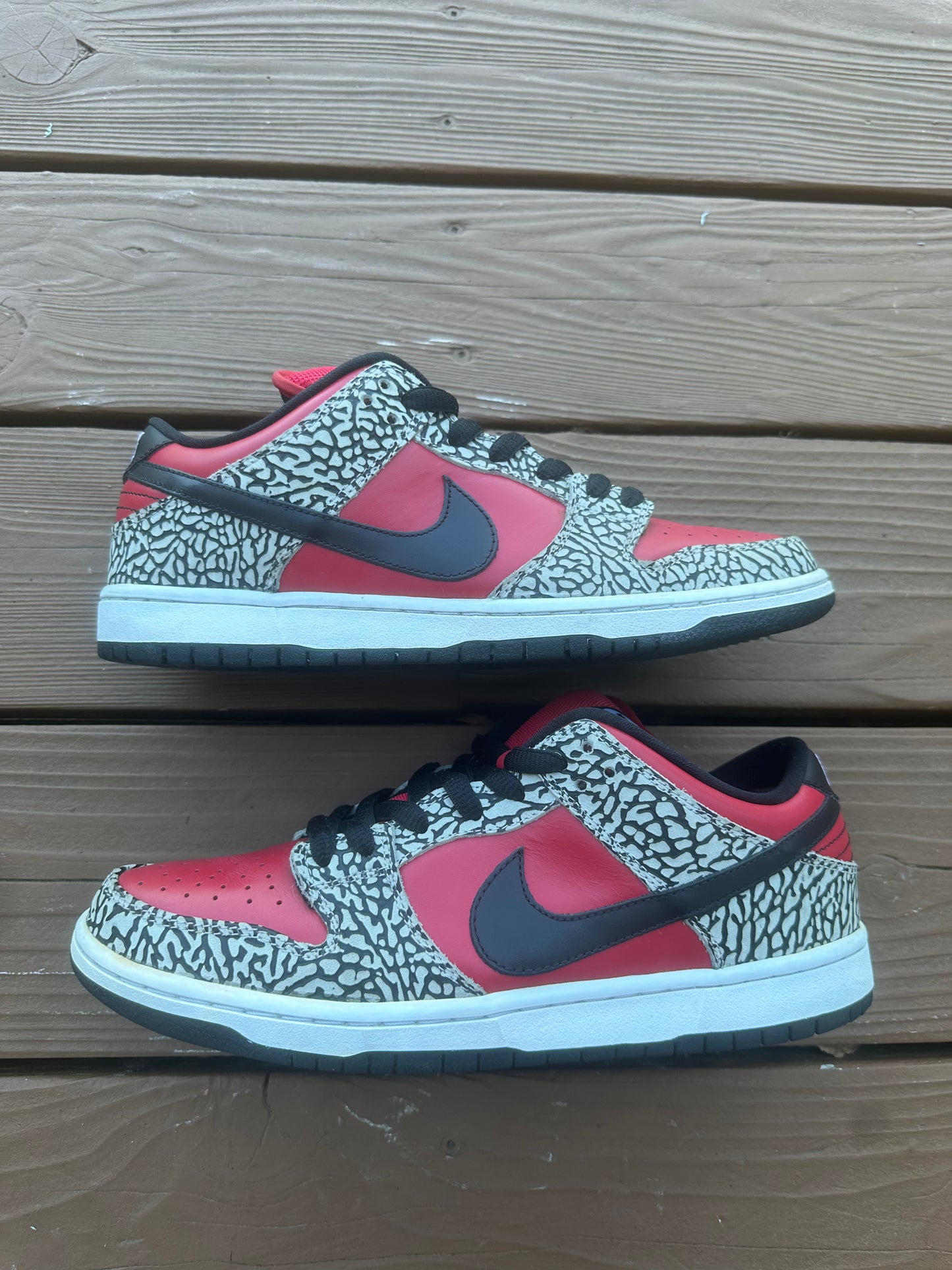 Size 10 - Supreme x Nike SB Dunk Low Premium Red Cement