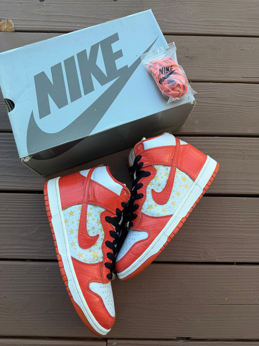Size 10.5 - Supreme x Dunk High Pro SB Orange Stars