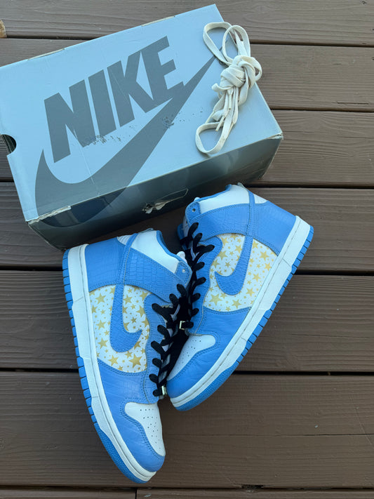 Size 10.5 - Supreme x Dunk High Pro SB Blue Stars