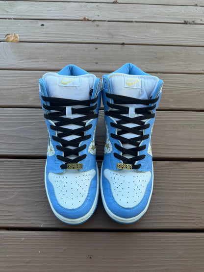 Size 10.5 - Supreme x Dunk High Pro SB Blue Stars