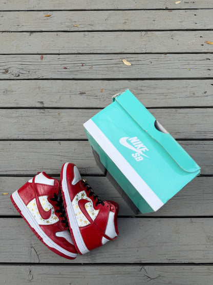 Size 10.5 - Supreme x Dunk High Pro SB Red Stars