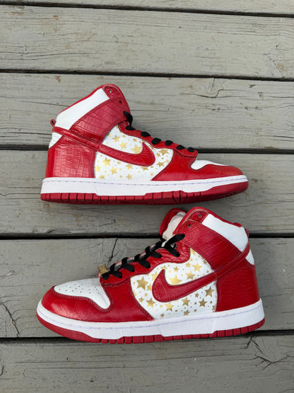 Size 10.5 - Supreme x Dunk High Pro SB Red Stars