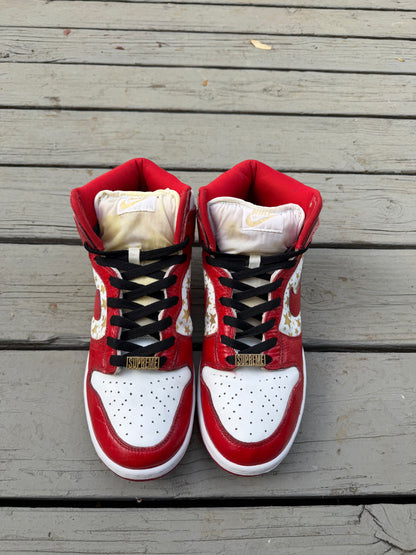 Size 10.5 - Supreme x Dunk High Pro SB Red Stars