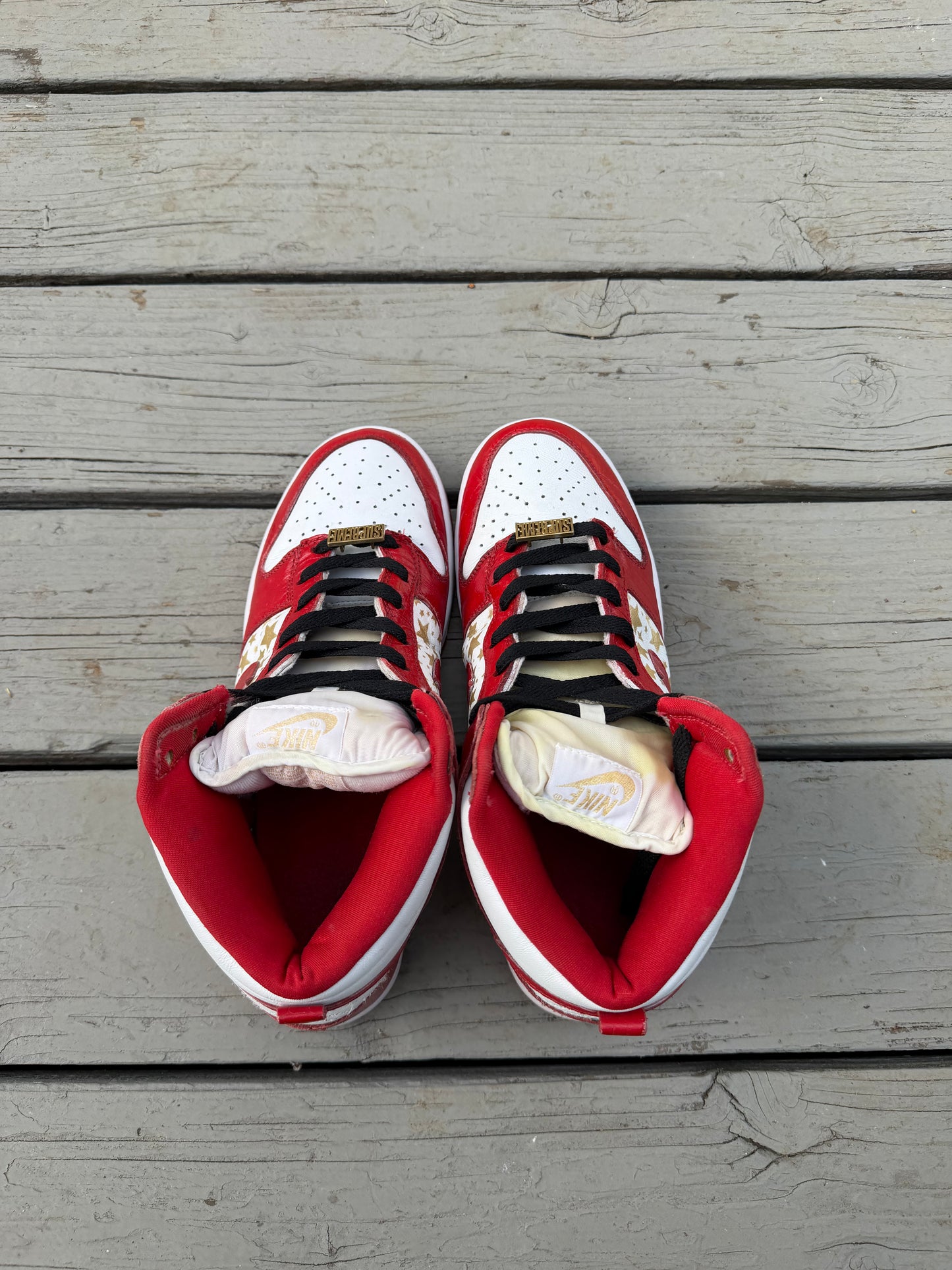 Size 10.5 - Supreme x Dunk High Pro SB Red Stars
