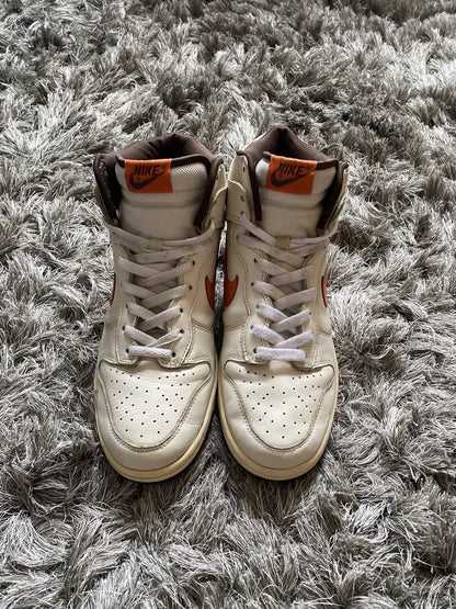 Size 9 - 2004 Nike Dunk High Sail/Orange Blaze